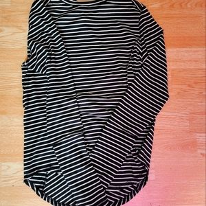 90 degree by reflex Black&white stripe long sleeve with thumb holes